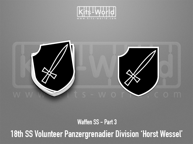 Kitsworld SAV Sticker - Waffen SS - 18th SS Vounteer Panzergrenadier Division 'Horst Wes W:83mm x H:100mm 